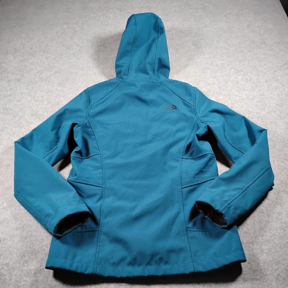 The North Face Wind Wall Softshell Jacket Women's S Teal Hooded High Pile Fleece